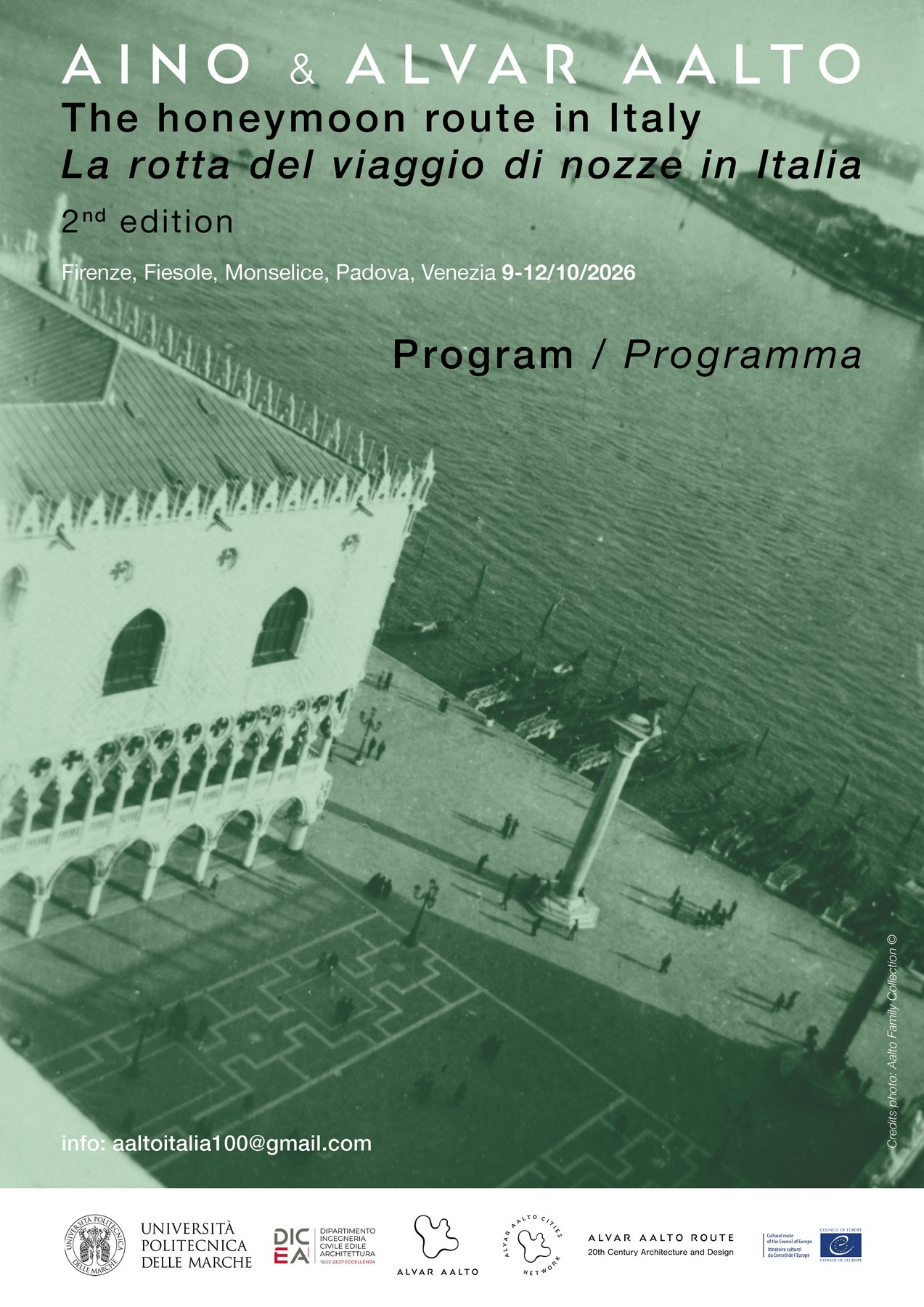 Programma di «Aino & Alvar Aalto. The honeymoon route in Italy», 2ª edizione, 2026